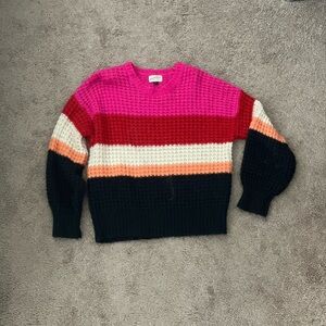 Universal Thread Pink and Black Striped Sweater